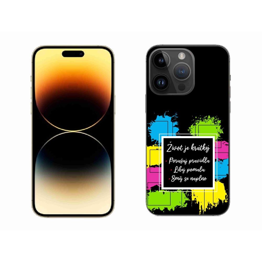 Gél borítás mmCase iPhone 14 Pro Max 6.7 - Idézet 5 fekete háttér