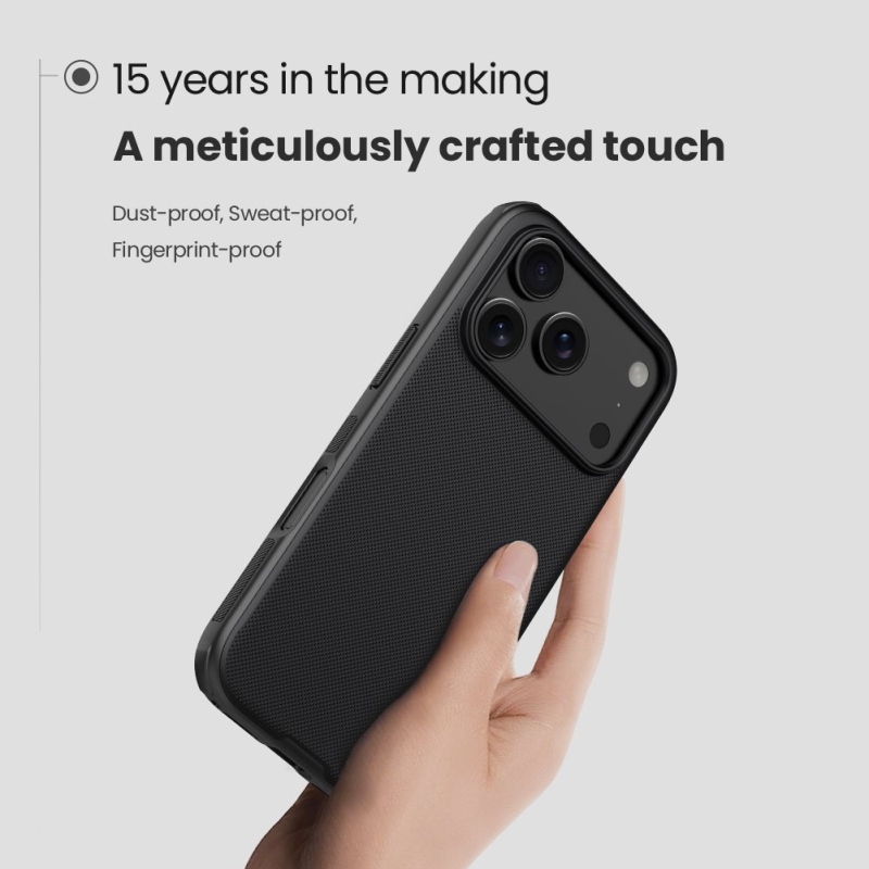 Nillkin Super Frosted PRO hátlap az Apple iPhone 17 Pro Max készülékhez Titánium szürke