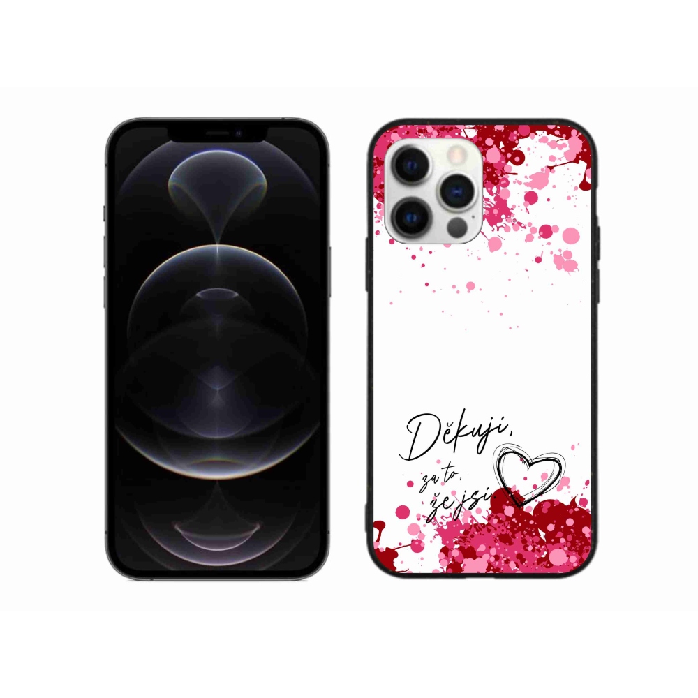 Gél borítás mmCase iPhone 12 Pro Max készülékhez - szerelmes szöveg 2 fehér háttér