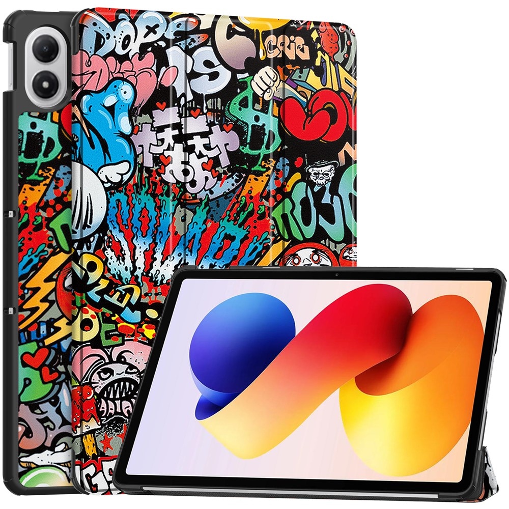 Okos összecsukható tok Xiaomi Redmi Pad 2 Pro-hoz - graffiti