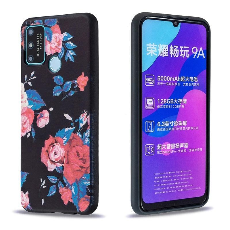 Gél tok nyomtatás Honor 9A - piros rózsa