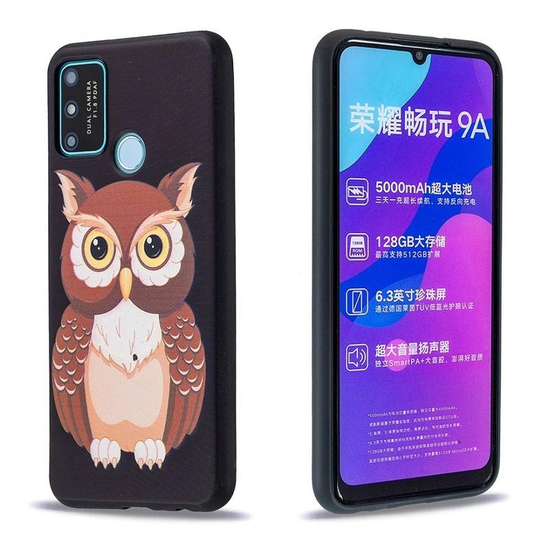 Gél tok nyomtatás a Honor 9A készülékhez - bagoly