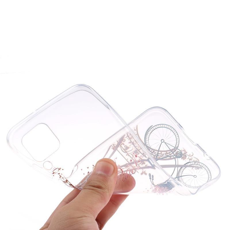 Nyomtatás gél hüvely mobil Huawei P40 Lite - Eiffel-torony és kerékpár