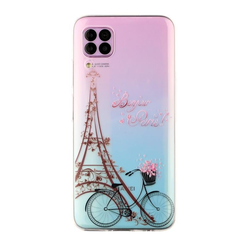Nyomtatás gél hüvely mobil Huawei P40 Lite - Eiffel-torony és kerékpár