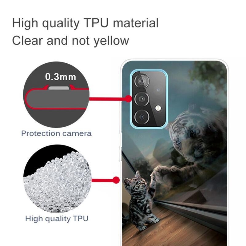 Gél tok nyomtatás Samsung Galaxy A53 5G - macska és tigris tükörkép