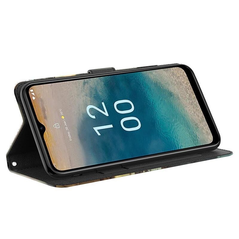 Nyomtatott könyv tok Nokia G22-hez - cica és tigris tükörkép