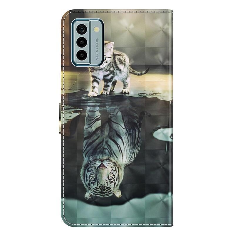 Nyomtatott könyv tok Nokia G22-hez - cica és tigris tükörkép