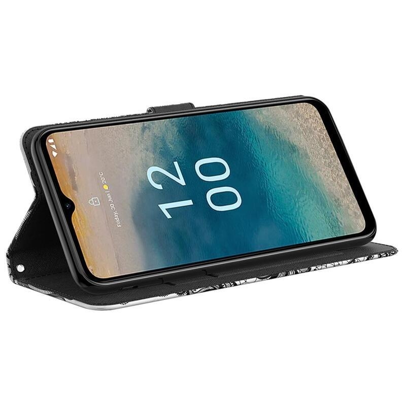 Nyomtatott könyv tok Nokia G22-hez - csipke virág