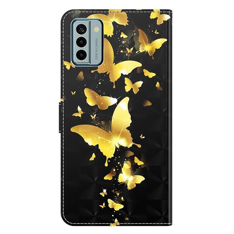Nyomtatott könyv tok Nokia G22-hez - arany pillangók
