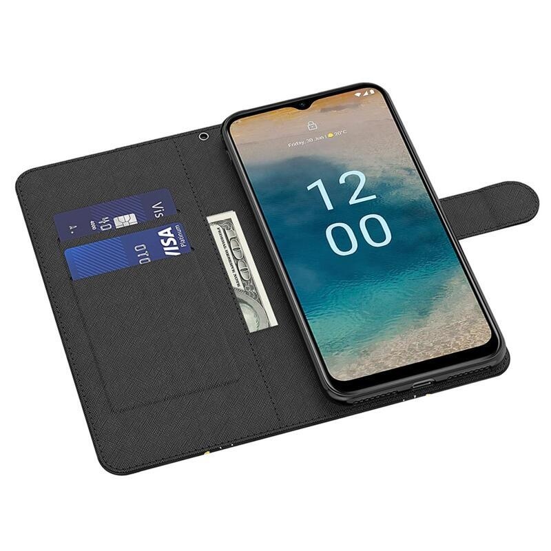 Nyomtatott könyv tok Nokia G22-hez - arany pillangók