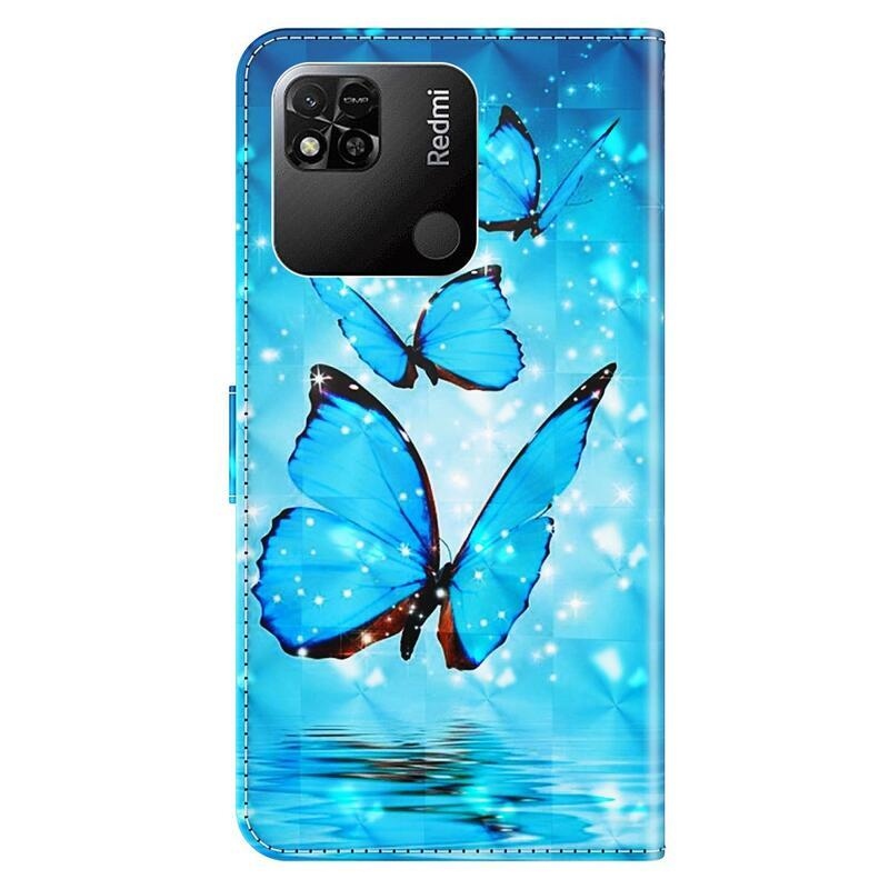 Nyomtatott könyv tok Xiaomi Redmi 10A - kék pillangókhoz