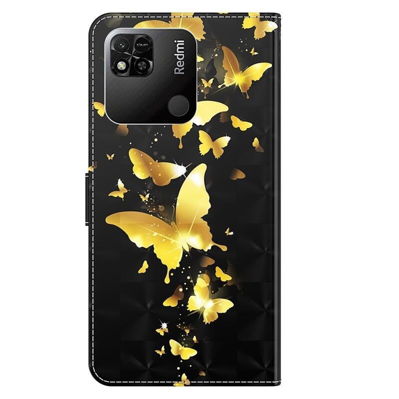 Nyomtatott könyv tok Xiaomi Redmi 10A - arany pillangókhoz
