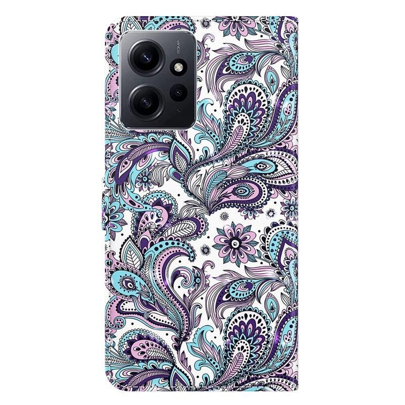 Nyomtatott könyv tok Xiaomi Redmi Note 12 4G - kasmír minta