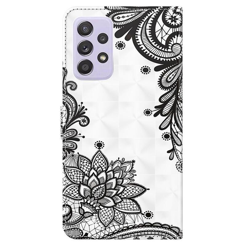 Nyomtatás pénztárca tok Samsung Galaxy A23 4G/5G - csipke virág