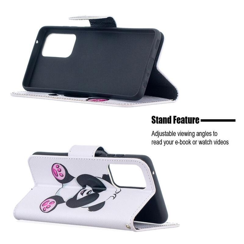 Nyomtatott pénztárca tok Samsung Galaxy A52 5G/4G/A52s 5G - aranyos panda