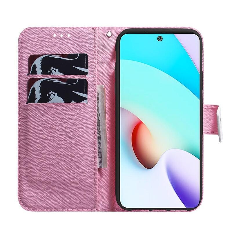 Nyomtatott pénztárca tok Xiaomi Redmi 10/Redmi 10 (2022) - virág