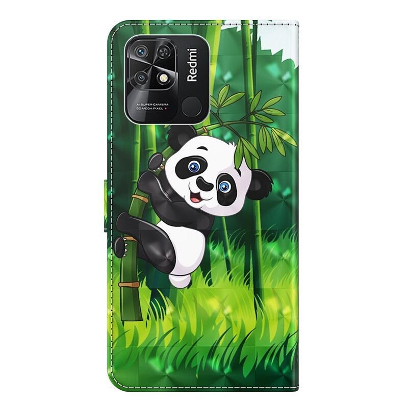 Nyomtatott pénztárca tok Xiaomi Redmi 10C - panda bambuszon