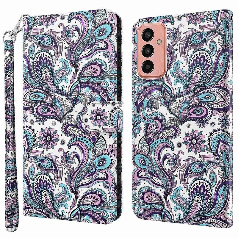 Nyomtatott pénztárca tok Samsung Galaxy M13-hoz - kasmír minta