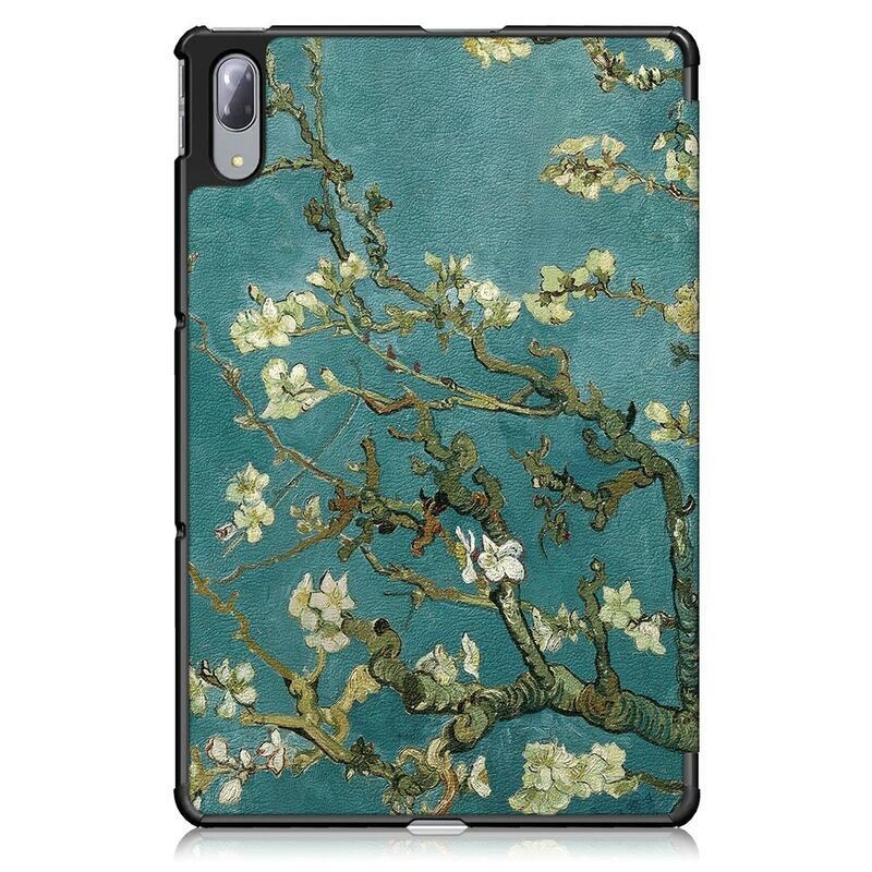 Nyomtatható pozicionálható tok Lenovo Tab P11 Pro - fehér virágokhoz