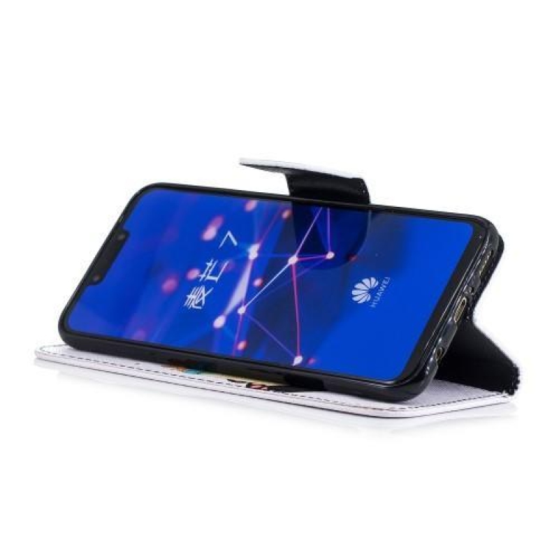 Nyomtatás PU bőr pénztárca tok Huawei Mate 20 Lite - panda