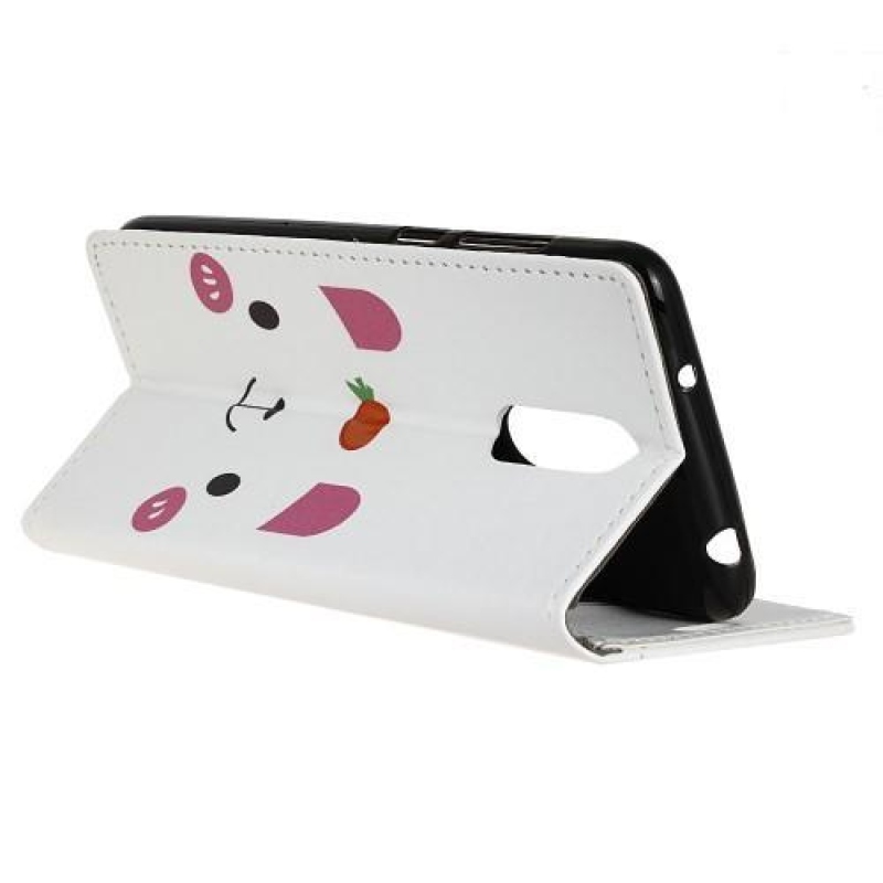 Nyomtatott PU bőr pénztárca tok Nokia 7.1 készülékhez - aranyos mackó