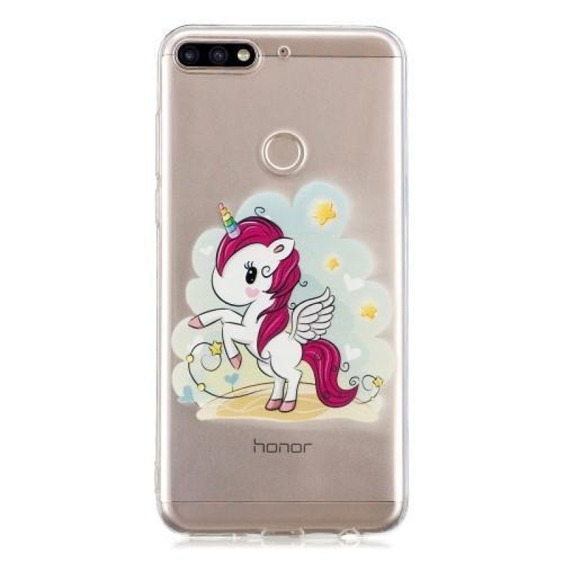 Nyomtatott szilikon tok Honor 7C és Huawei Y7 Prime (2018) - egyszarvúhoz