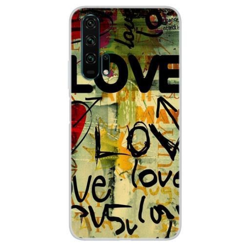 Érdekes gél tok nyomtatása a Honor 20 Pro számára - feliratos szerelem