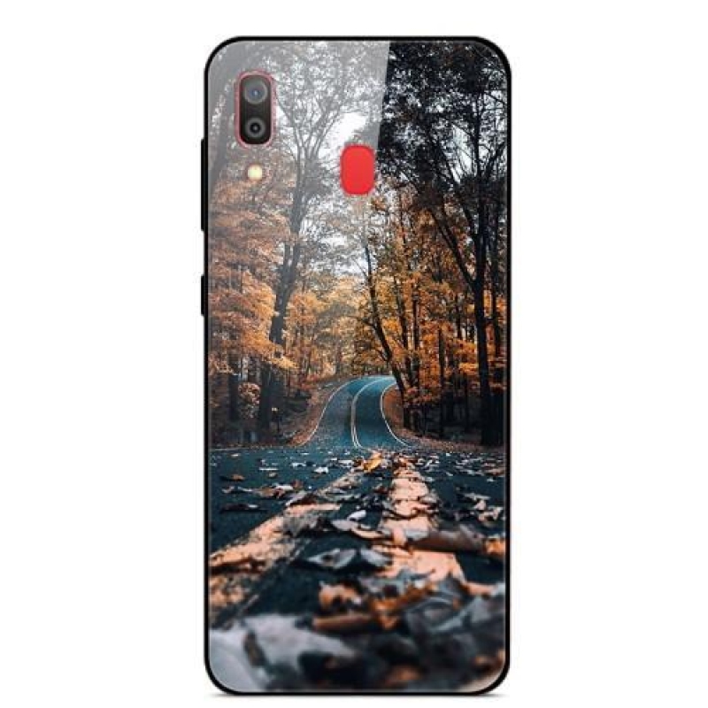 Nyomtató zselés tok üveg hátlappal Samsung Galaxy A30 / A20 - forest path