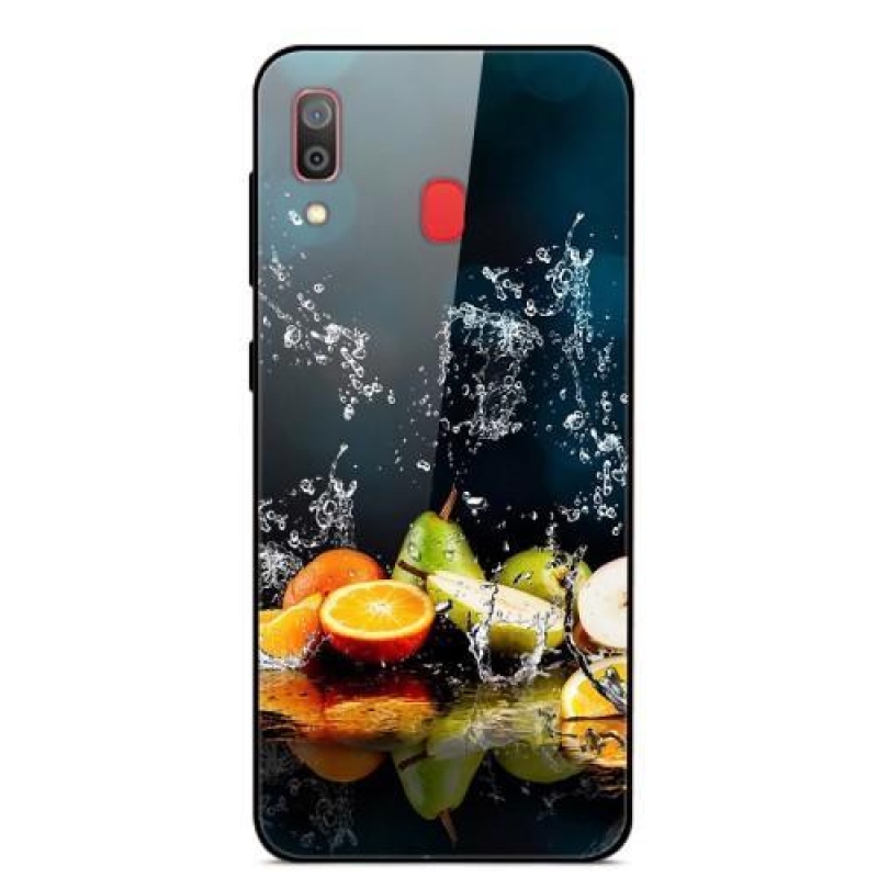 Nyomtató zselés tok üveg hátlappal Samsung Galaxy A30 / A20 - gyümölcs