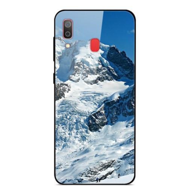 Nyomtató zselés tok üveg hátlappal Samsung Galaxy A30 / A20 - snow mountain