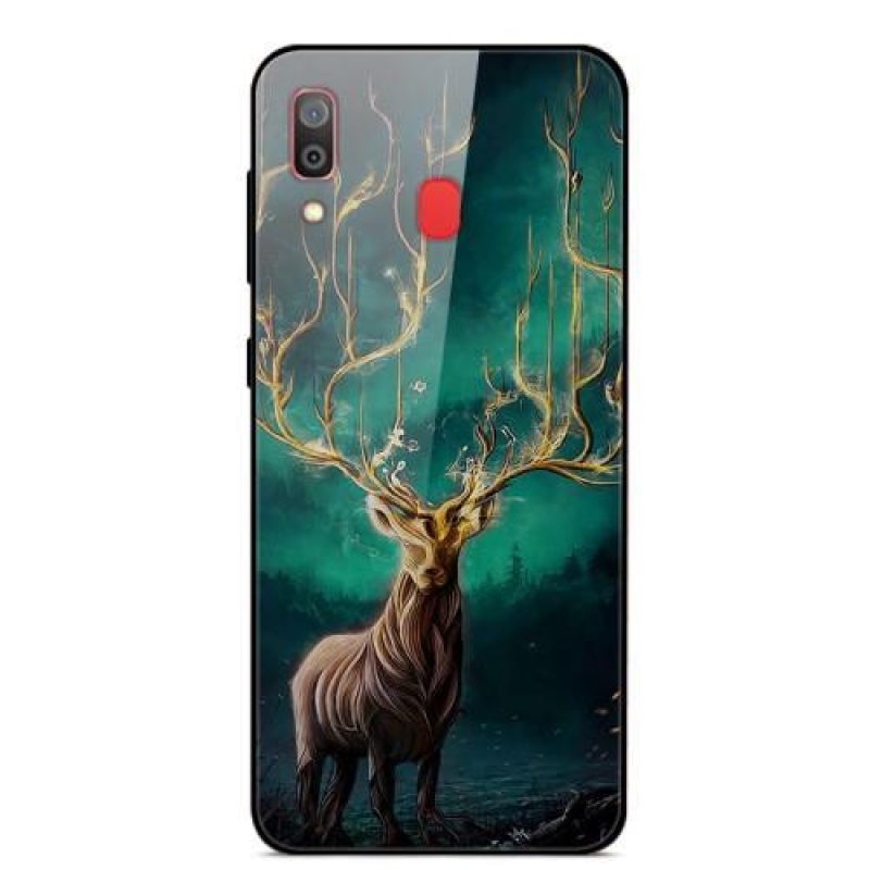 Gél tok nyomtatás üveg hátlappal a Samsung Galaxy A30 / A20 mobiltelefonra - sob