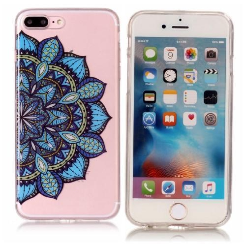 Printy zselés tok iPhone 8 Plus és 7 Plus készülékhez - kék virág