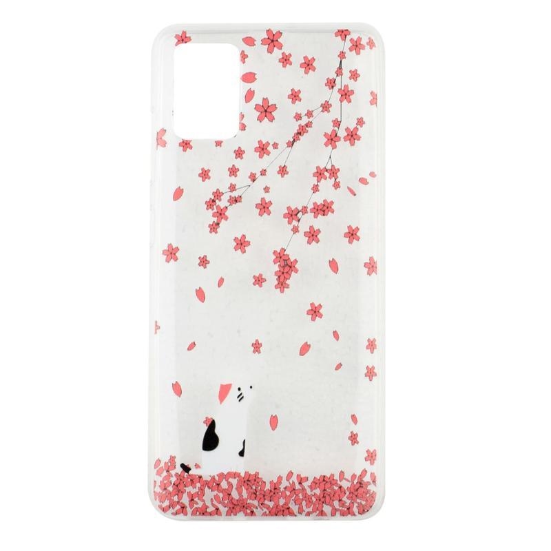 Printy zselés tok mobil Samsung Galaxy A71 - macska és virágzó fa
