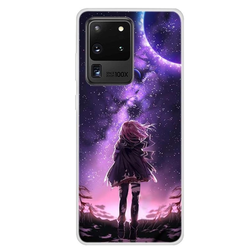 Printy zselés tok Samsung Galaxy S20 Ultra készülékhez - lány és a hold