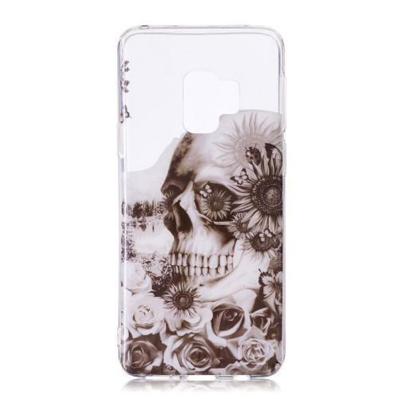 Printy zselés tok Samsung Galaxy S9 készülékhez - virágos koponya