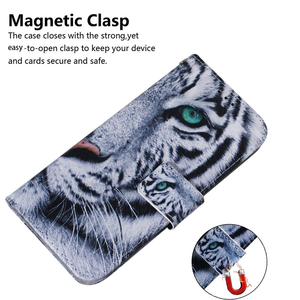 Printy könyvtáska Samsung Galaxy A27 készülékhez - fehér tigris