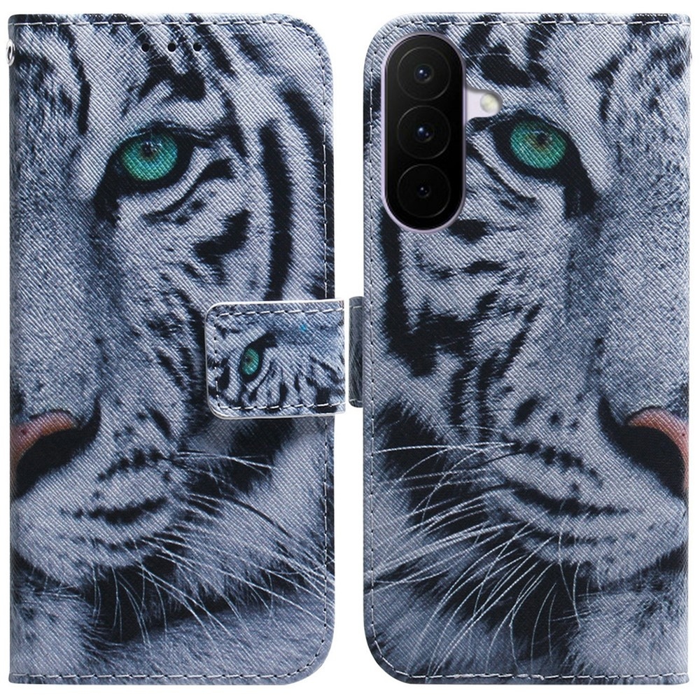 Printy könyvtáska Samsung Galaxy A27 készülékhez - fehér tigris