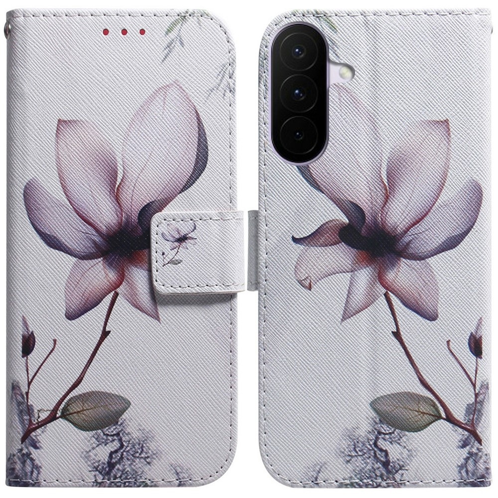 Printy könyv tok Samsung Galaxy A27 készülékhez - rózsaszín virág