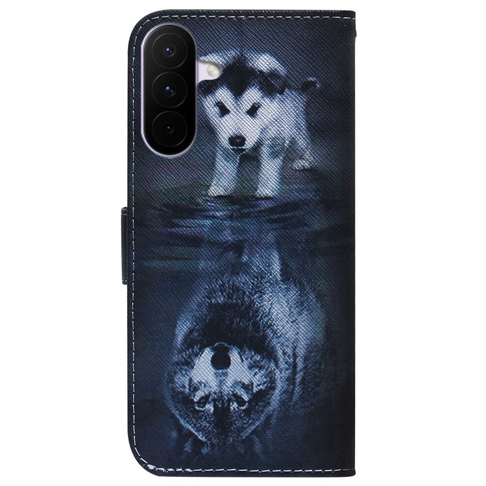 Printy könyv tok Samsung Galaxy A27 készülékhez - kiskutya és farkas tükörkép
