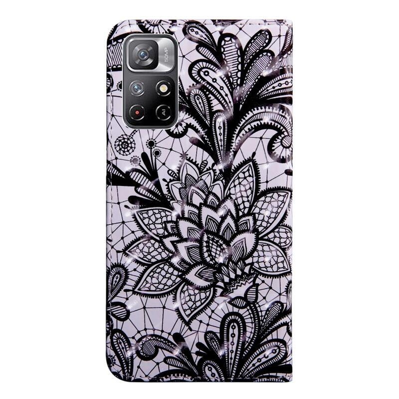 Printy pénztárca tok Xiaomi Poco M4 Pro 5G/Redmi Note 11S 5G - csipke virágokhoz