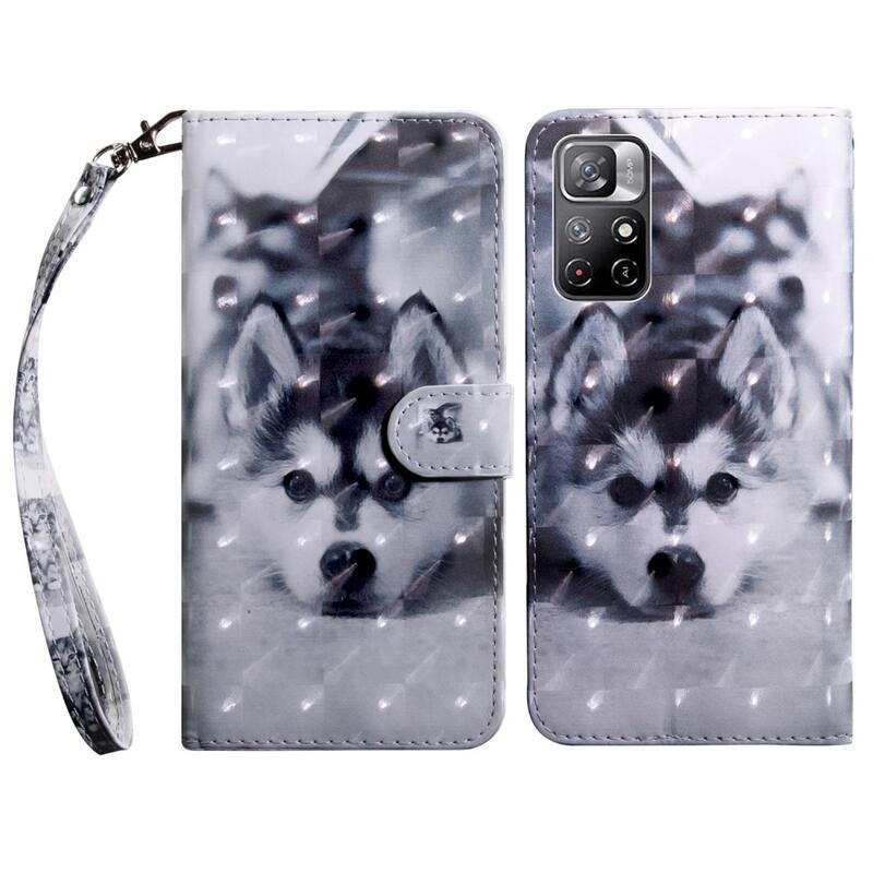 Printy pénztárca tok Xiaomi Poco M4 Pro 5G/Redmi Note 11S 5G - farkas