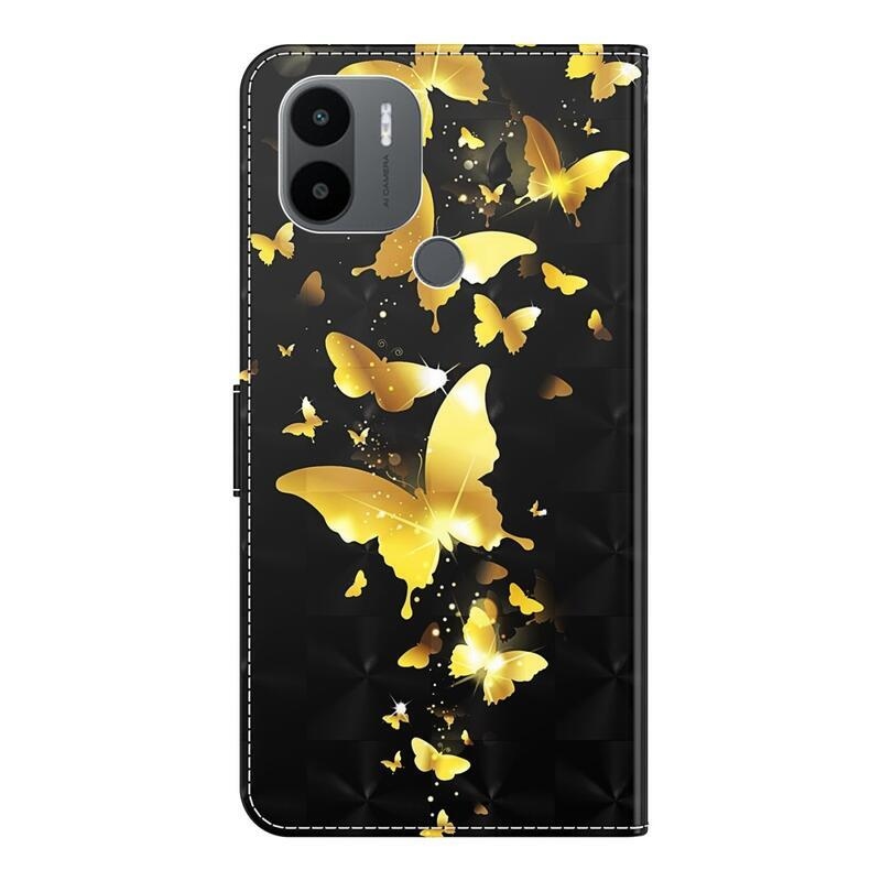 Printy pénztárca tok Xiaomi Redmi A1+/A2+ - arany pillangókhoz
