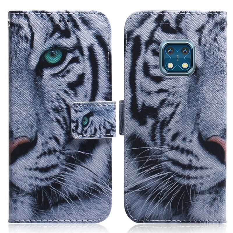 Printy pénztárca tok mobiltelefonhoz Nokia XR20 - fehér tigris