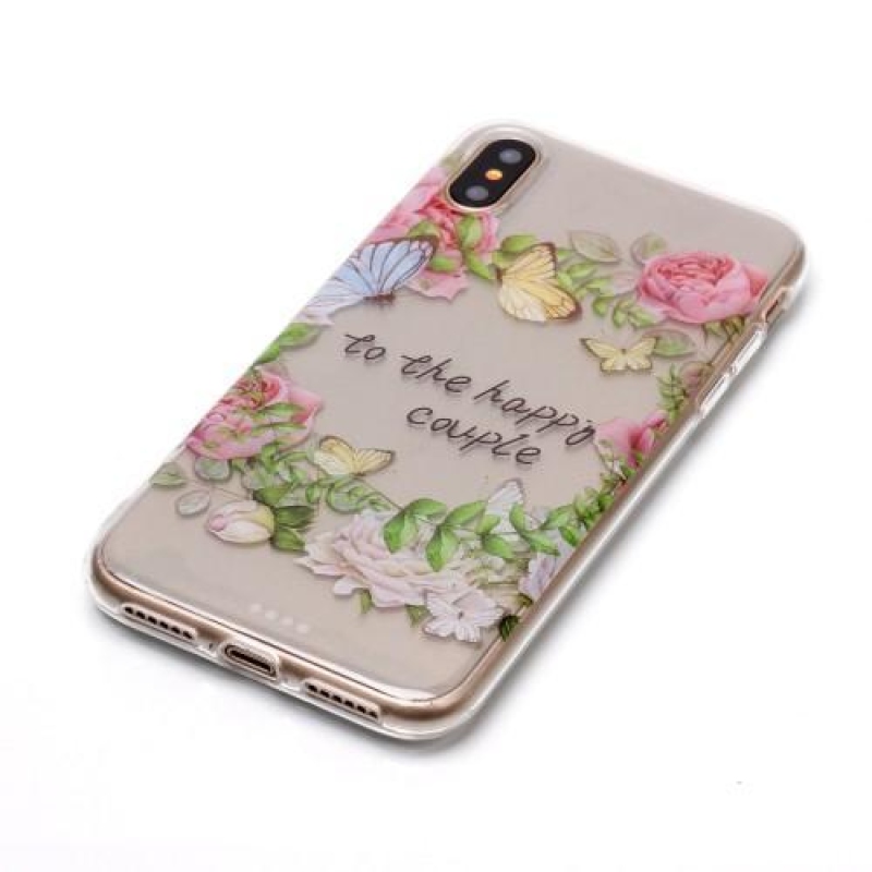 Printy átlátszó zselés tok iPhone X készülékhez - boldog - átlátszó