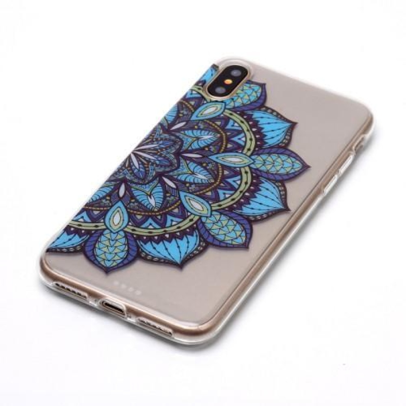 Printy átlátszó zselés tok iPhone X készülékhez - mandala - átlátszó