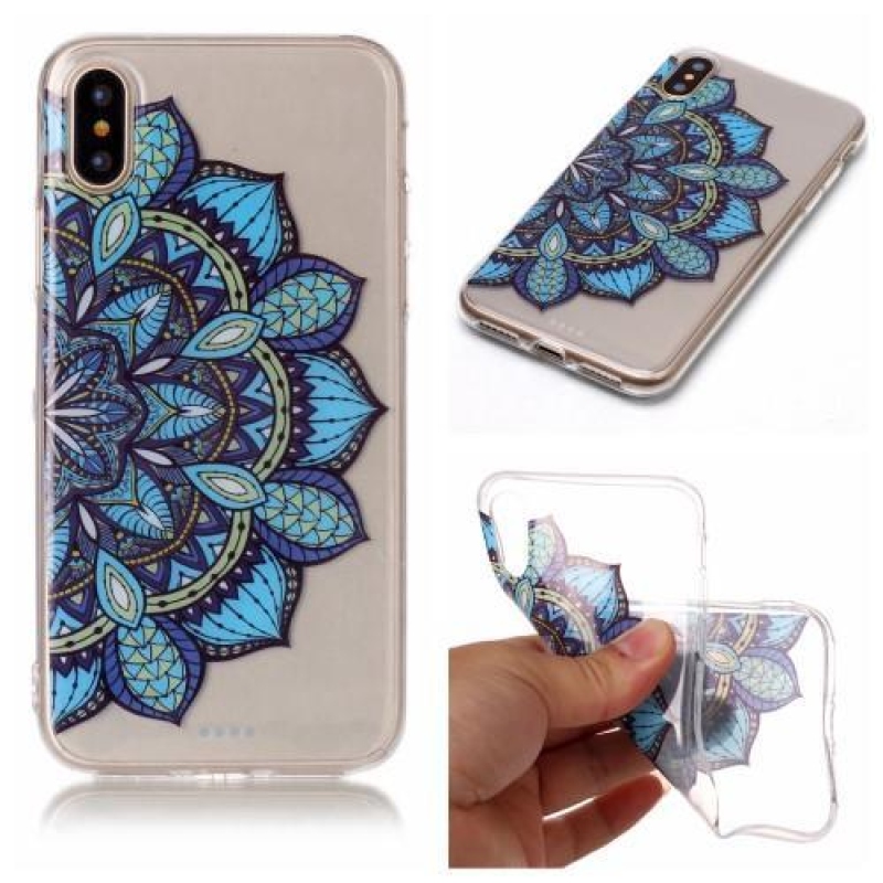 Printy átlátszó zselés tok iPhone X készülékhez - mandala - átlátszó