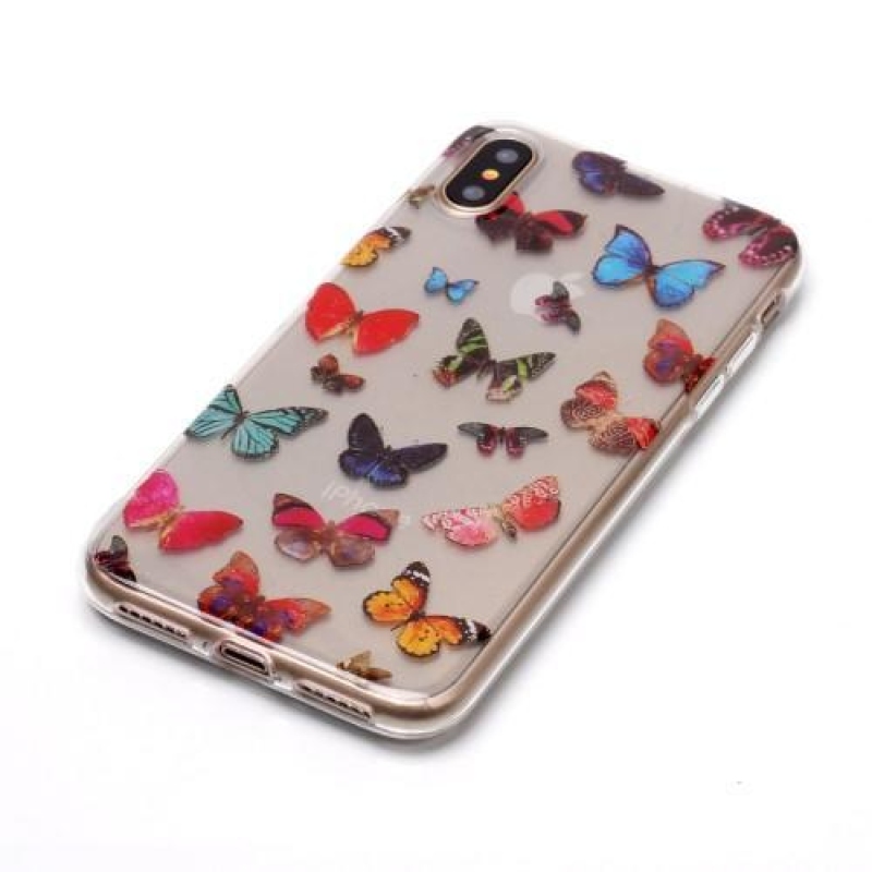Printy átlátszó zselés tok iPhone X készülékhez - pillangó - átlátszó