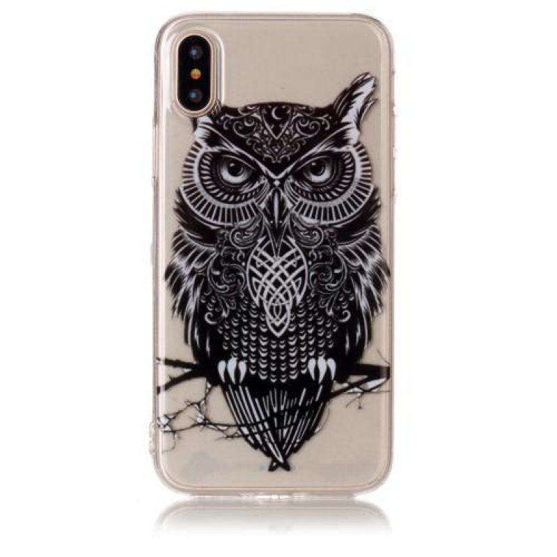 Printy átlátszó zselés tok iPhone X készülékhez - bagoly - átlátszó