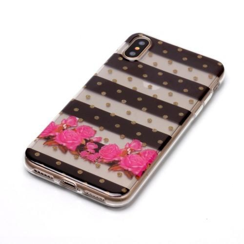 Printy átlátszó zselés tok iPhone X készülékhez - csíkos - átlátszó