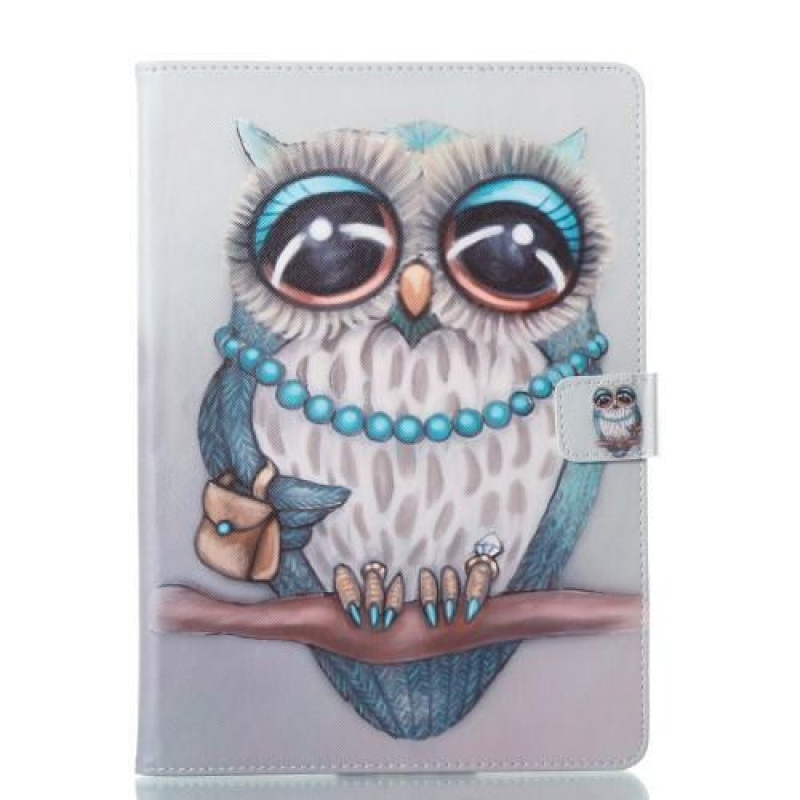Printy PU bőr könyvtáska iPad Pro 9.7 készülékhez - bagoly